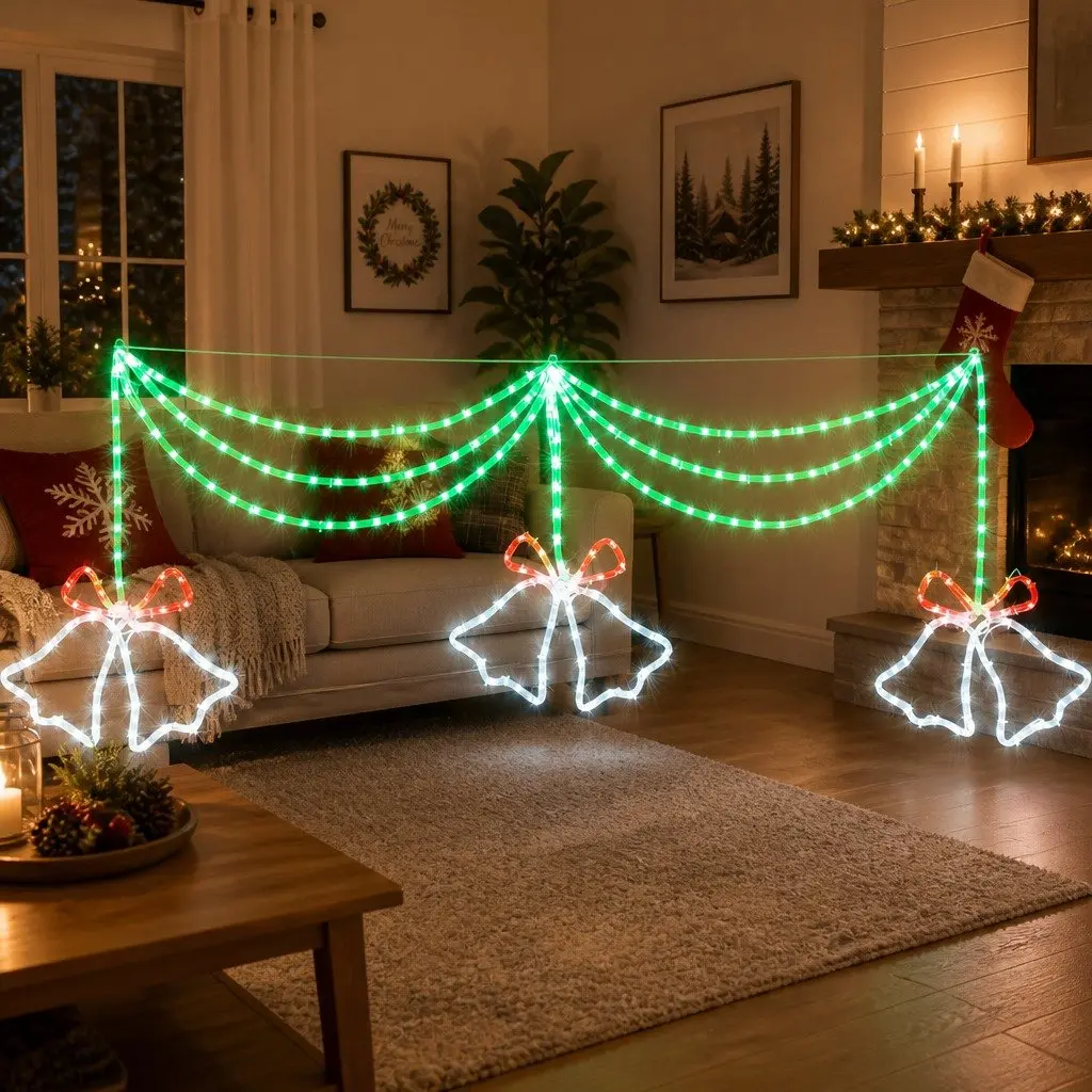 LED Christmas Light String Multicolour 1.8M 288 Bell Motif