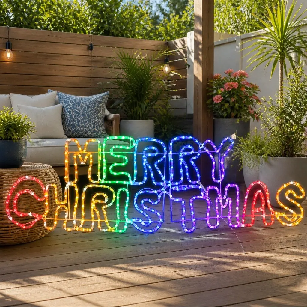 LED Rope Light Multicolour 1.6M 360 Bulbs Outdoor Christmas Decoration