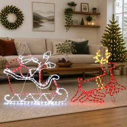 Reindeer Sleigh Christmas Lights with 806 LED Bulbs