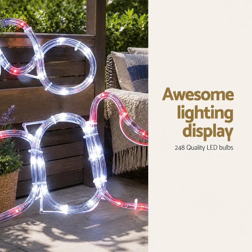 Christmas Lights LED Multicoloured 1M Santa Motif Outdoor Indoor Decorations