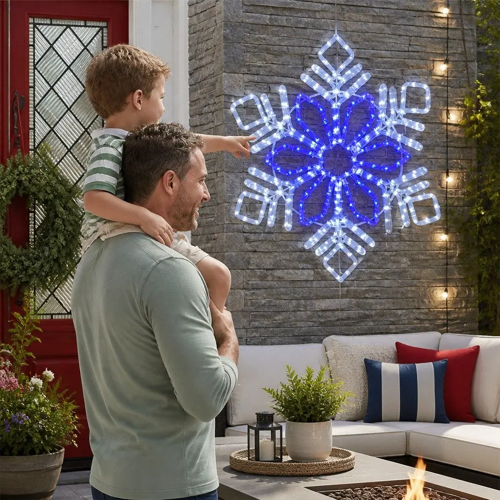 304 LED Multicoloured Snow Motif Christmas Lights