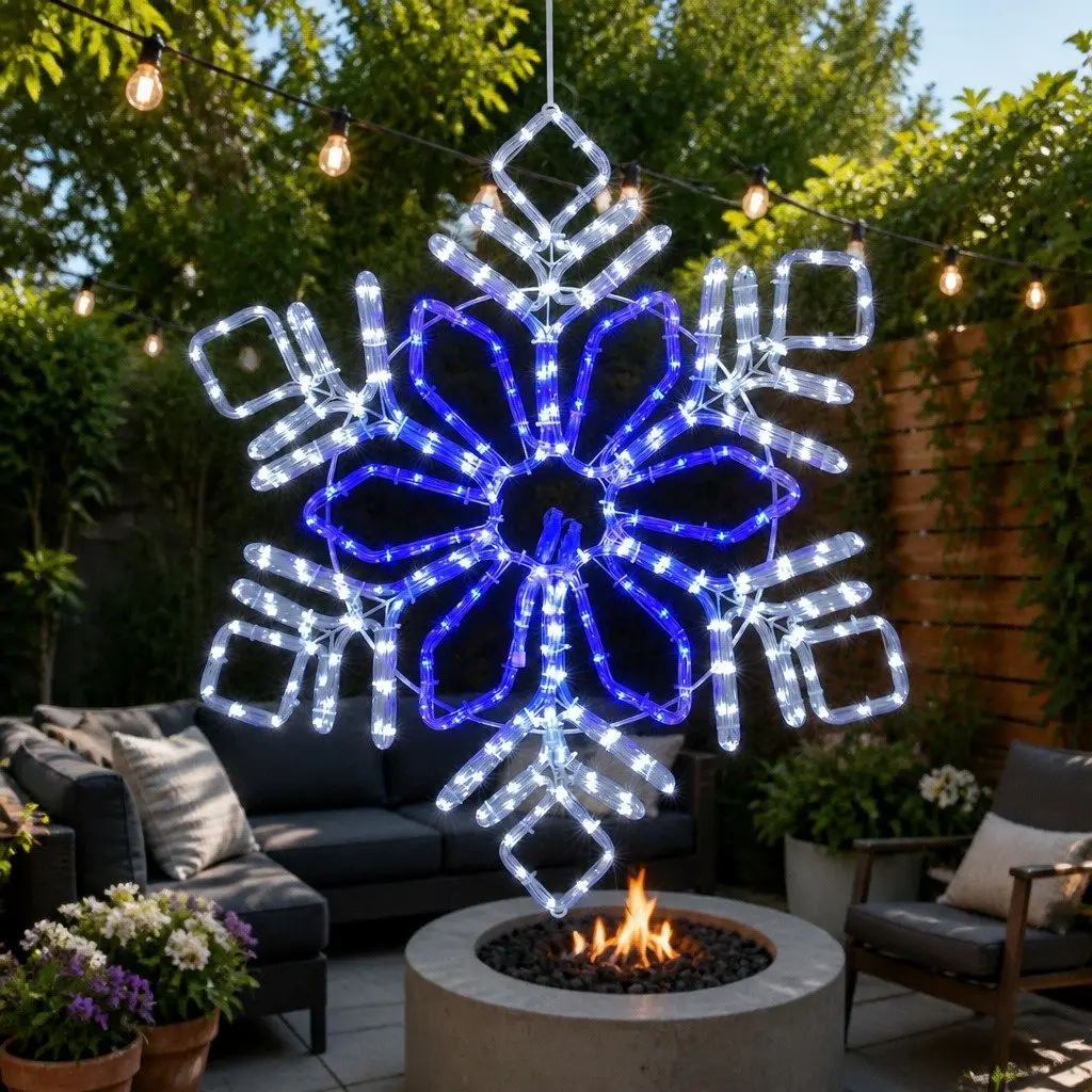 304 LED Multicoloured Snow Motif Christmas Lights