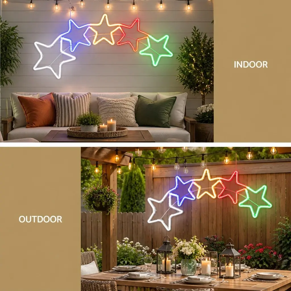 LED Christmas Rope Light Multicolour 1.25M Outdoor Decoration