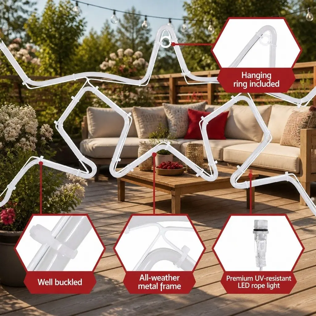 LED Christmas Rope Light Multicolour 1.25M Outdoor Decoration