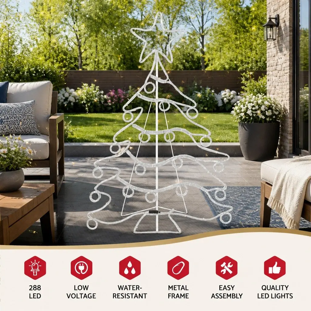 LED Christmas Light Multicolour 1.18M Rope 288 Bulbs Outdoor Decoration