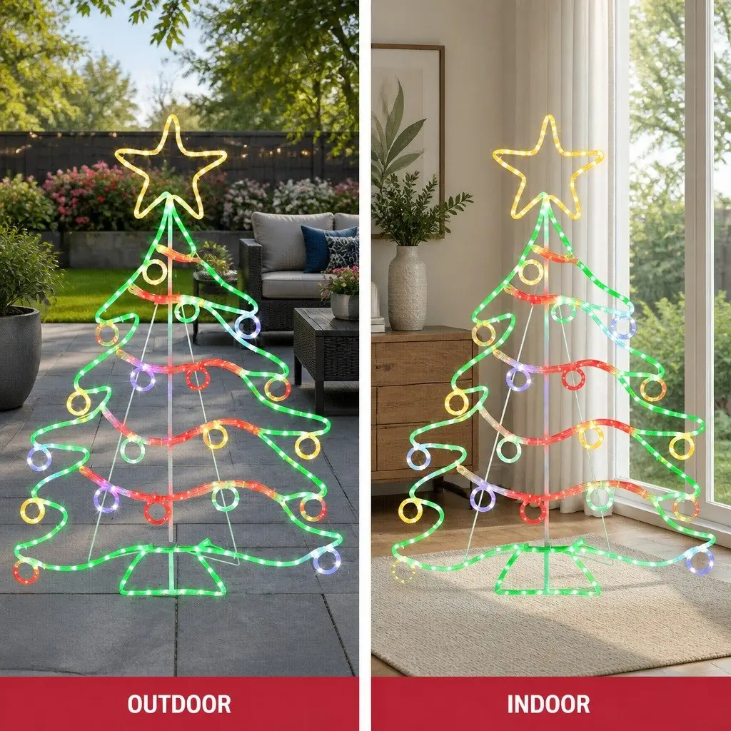 LED Christmas Light Multicolour 1.18M Rope 288 Bulbs Outdoor Decoration