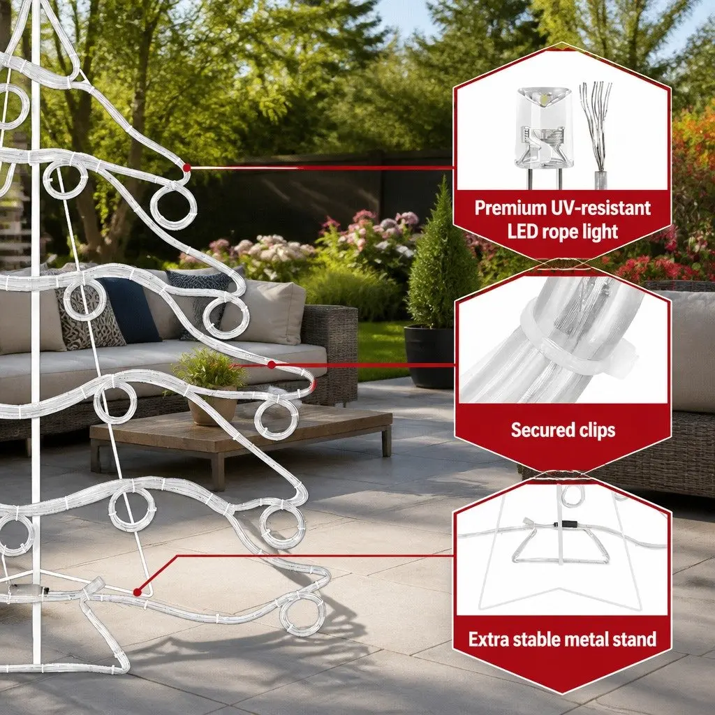 LED Christmas Light Multicolour 1.18M Rope 288 Bulbs Outdoor Decoration