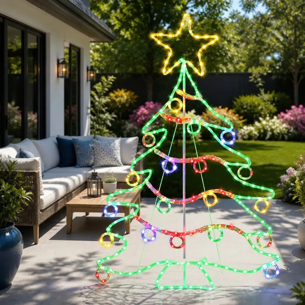 LED Christmas Light Multicolour 1.18M Rope 288 Bulbs Outdoor Decoration