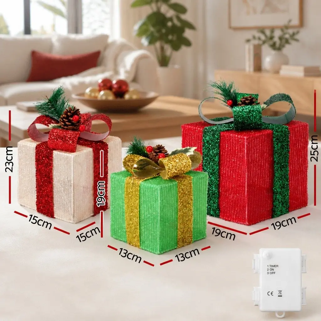 Christmas Light Set LED Warm-white 3 Piece Multicolour Indoor Outdoor Decoration