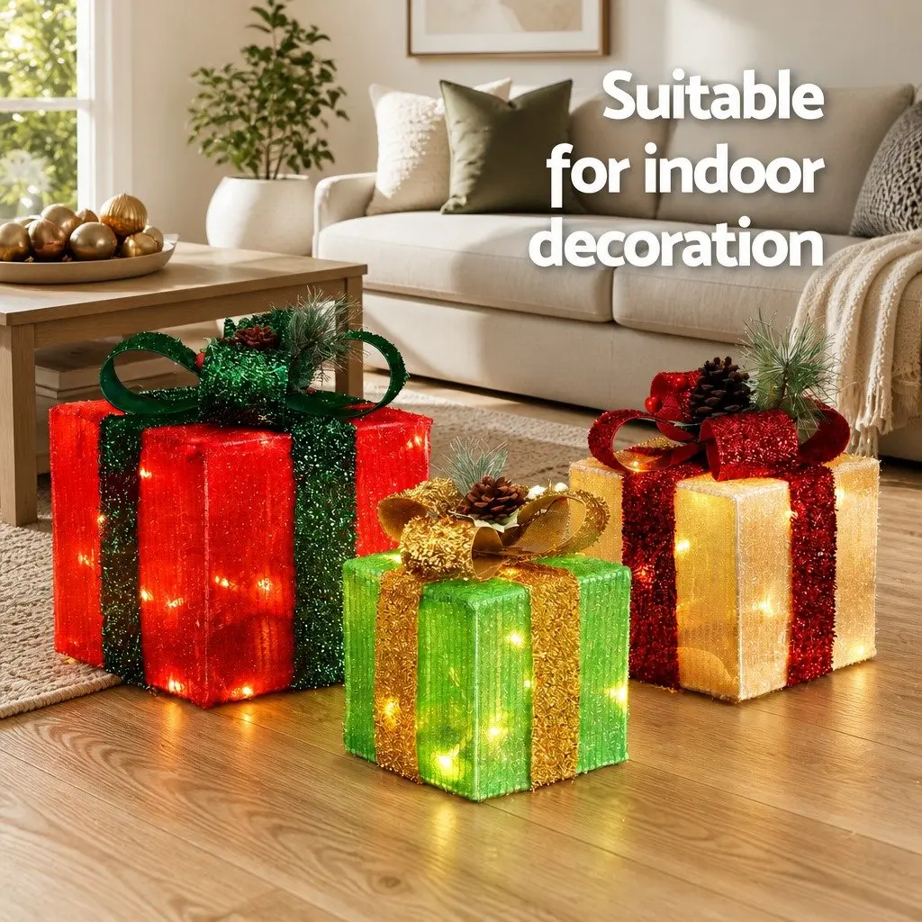 Christmas Light Set LED Warm-white 3 Piece Multicolour Indoor Outdoor Decoration