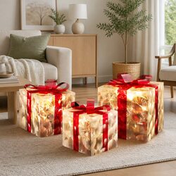 3-Piece Christmas Light Set with 70 LED Warm White Bulbs