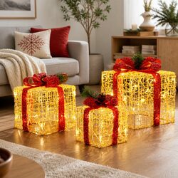 Sturdy Christmas Lights Gift Box Set with 48 LED Bulbs
