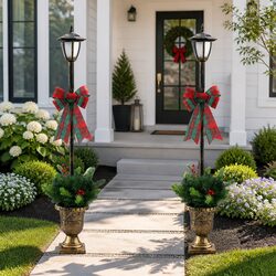 Premium 125cm Christmas Lamp Post Set with 50 LED Lights