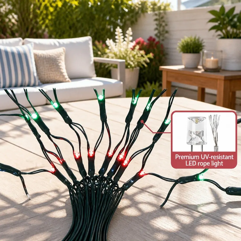 Christmas Lights LED Snow Motif 1.3M Multicoloured Outdoor Indoor Decoration
