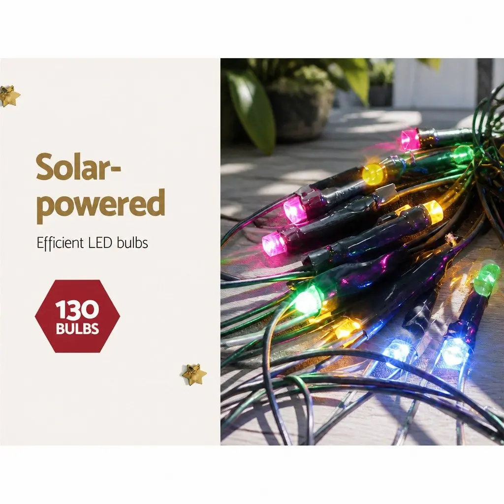 Christmas Lights LED Snow Motif 1.3M Multicoloured Outdoor Indoor Decoration
