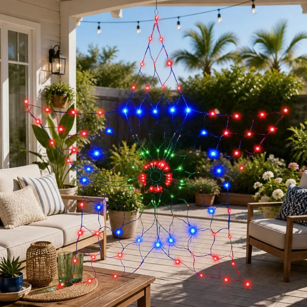 Christmas Lights LED Snow Motif 1.3M Multicoloured Outdoor Indoor Decoration