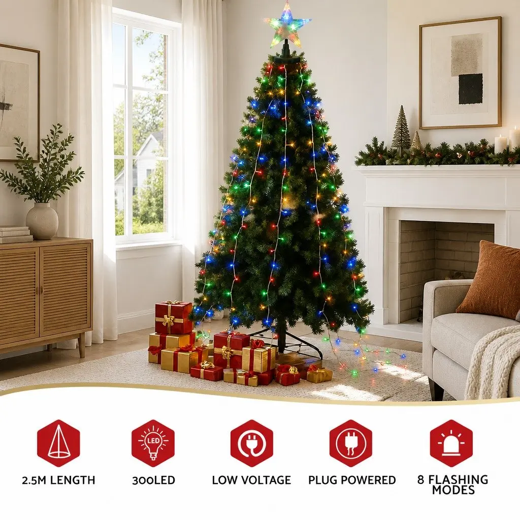 Christmas Waterfall String Lights LED 2.5M Multicolour