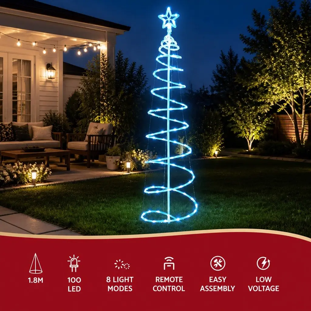 LED Christmas Tree Steel 1.8m Multicolour