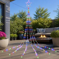 Cascading Solar Christmas Lights - 200 LED Multi-Colour