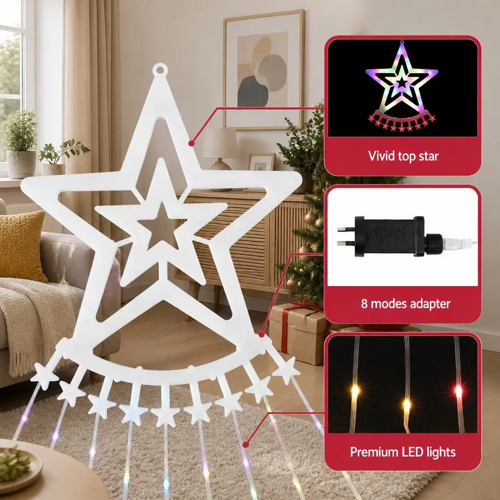 Christmas Waterfall String Lights LED 3.8M Multicolour 9 Strings