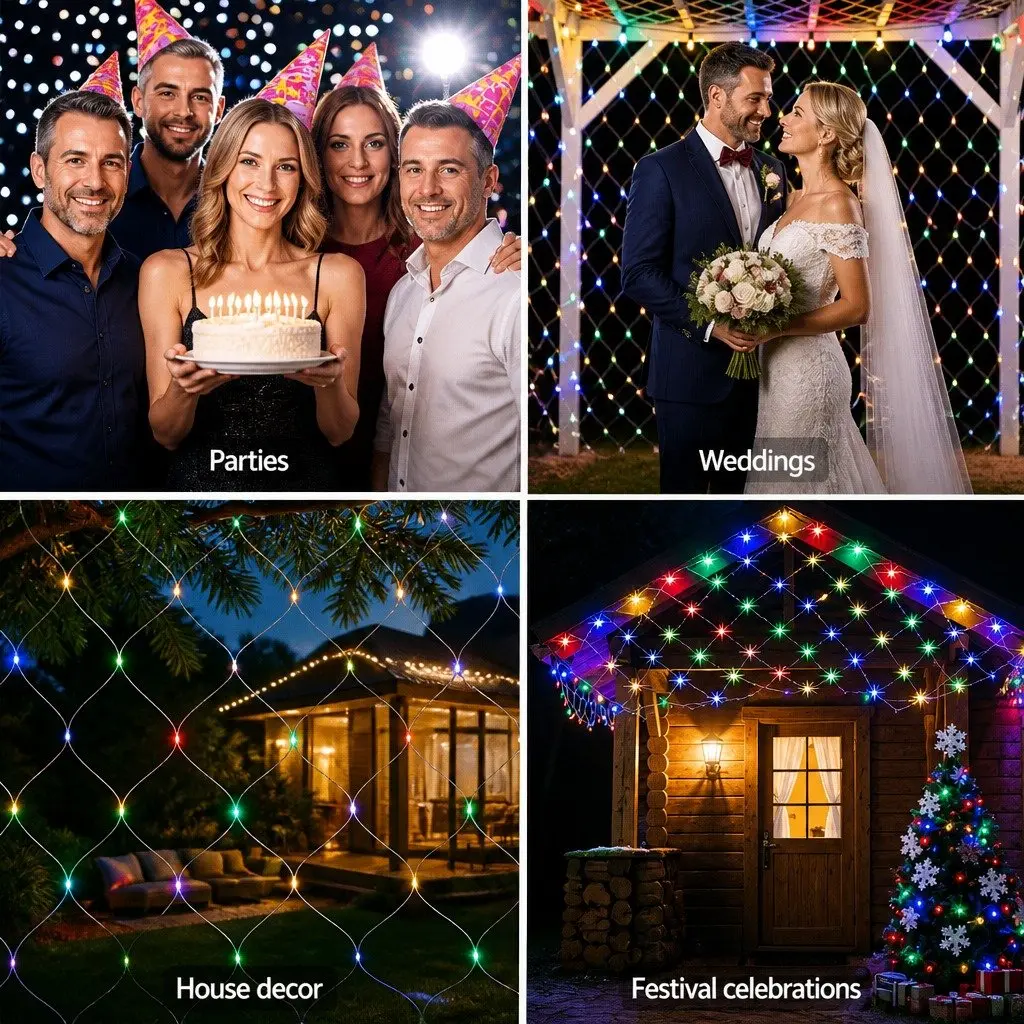 Net String Lights LED 5M x 3M Multicolour