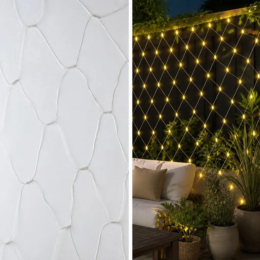 LED Net String Lights 4m x 6m Outdoor Warm White 1000 Bulbs Christmas Decoration