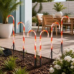 6 PCS Solar-Powered LED Christmas Ground Lights - 42 Bulbs