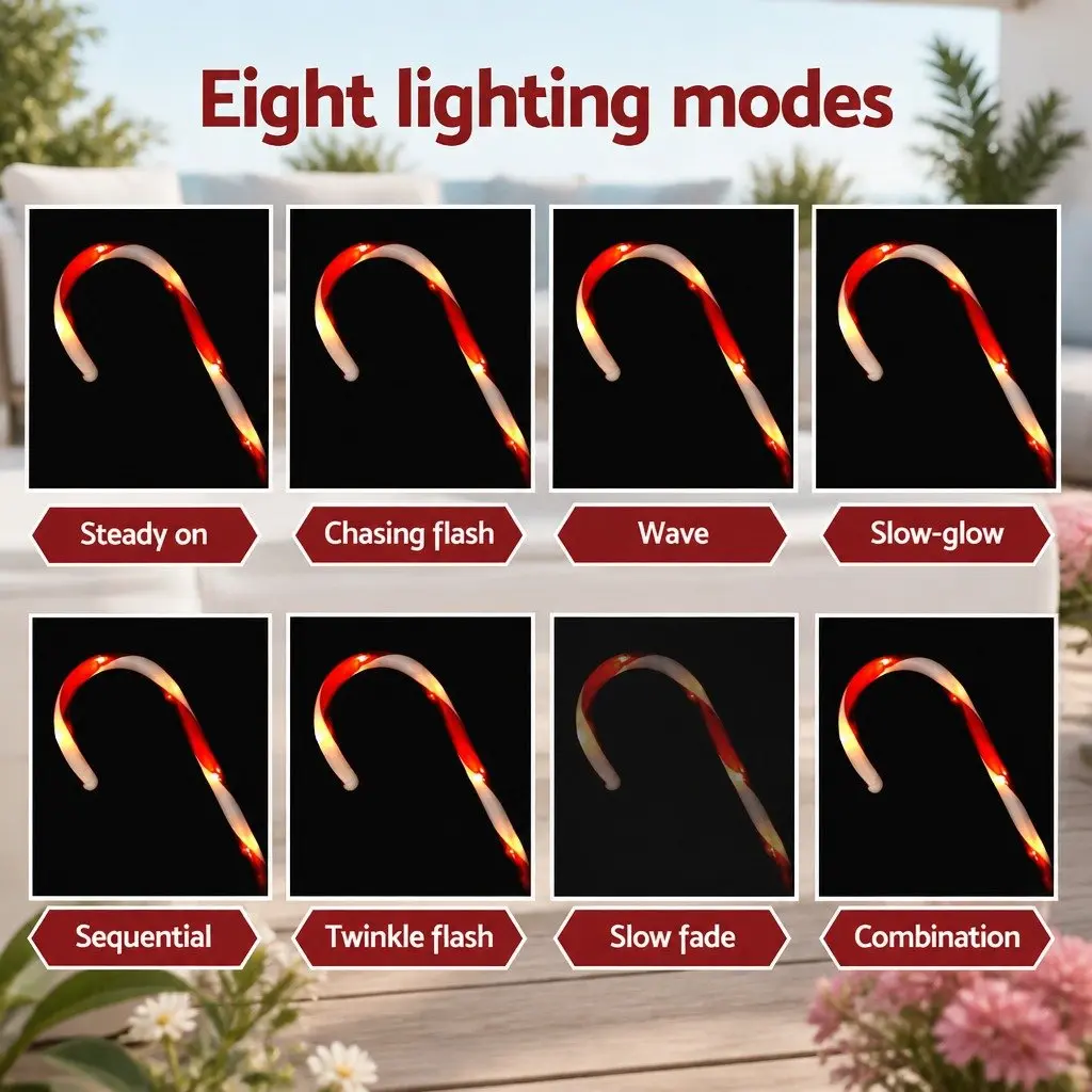 LED Christmas Path Lights Solar Powered 6 PCS White 42 Bulbs Water Resistant