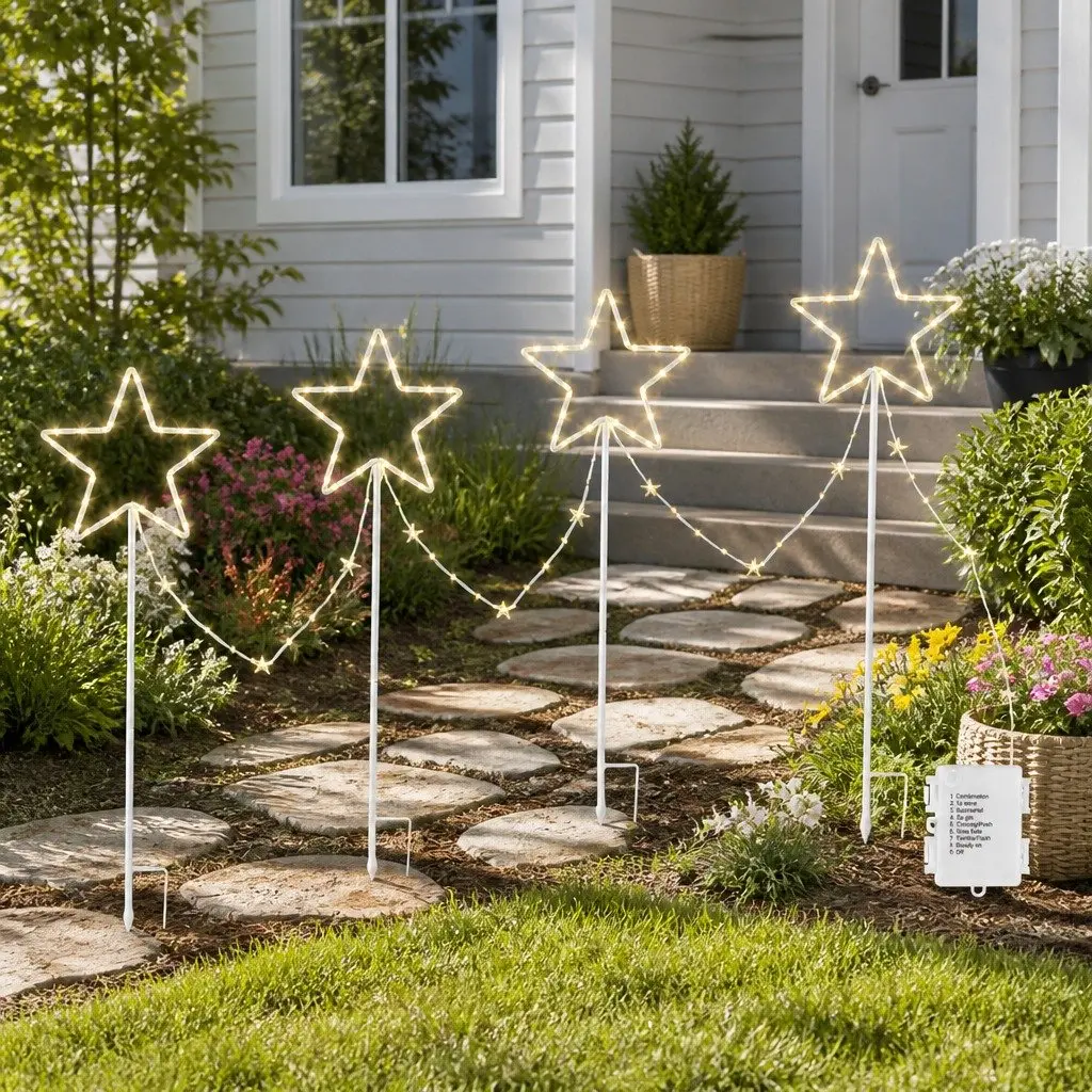 144 LED Star Ground Lights for Pathway Decoration