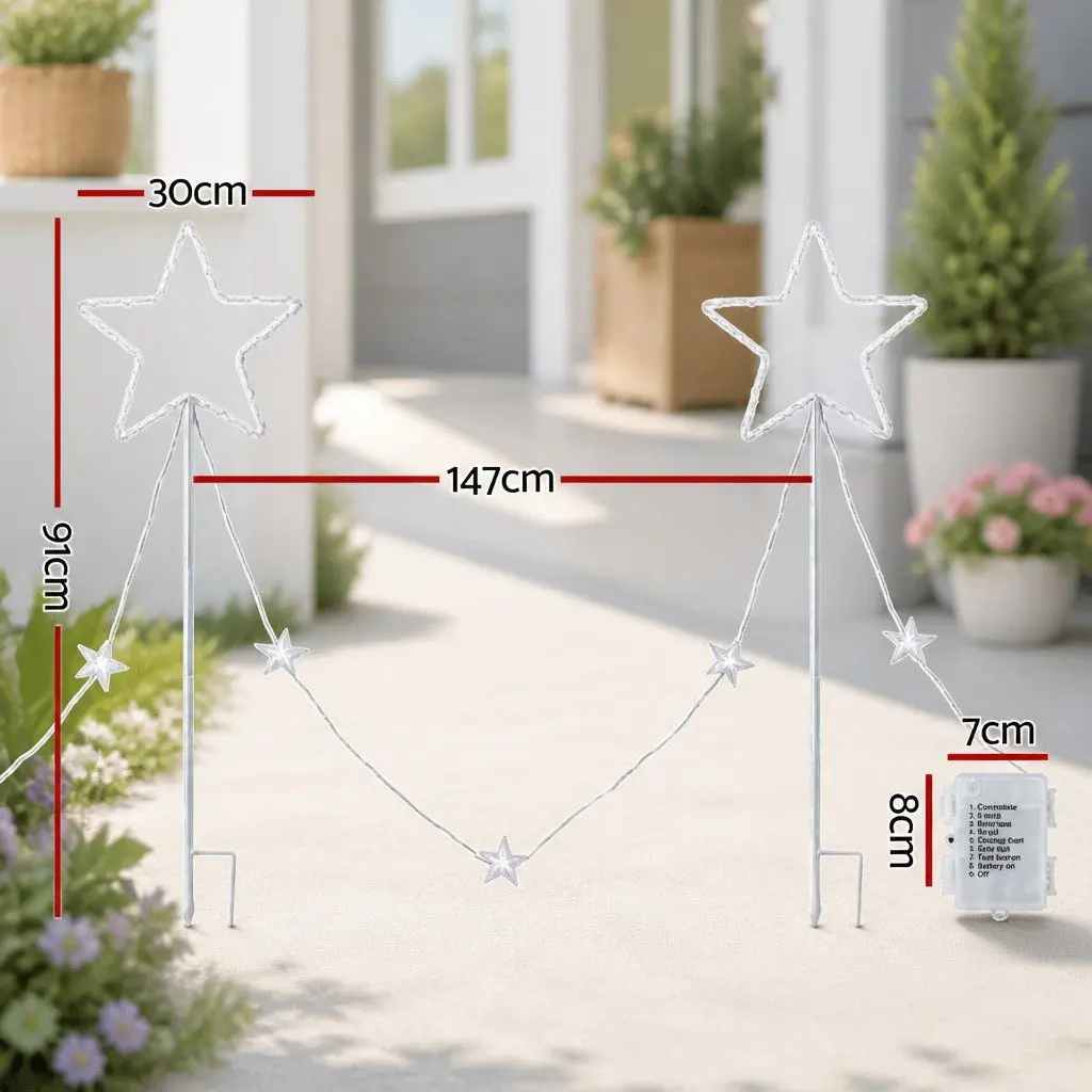 Christmas Lights Ground Light 144 LED Warm White 4 Piece