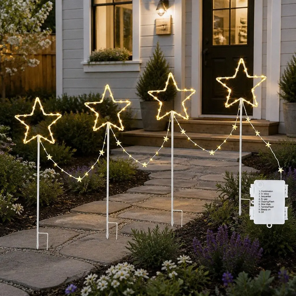 Christmas Lights Ground Light 144 LED Warm White 4 Piece