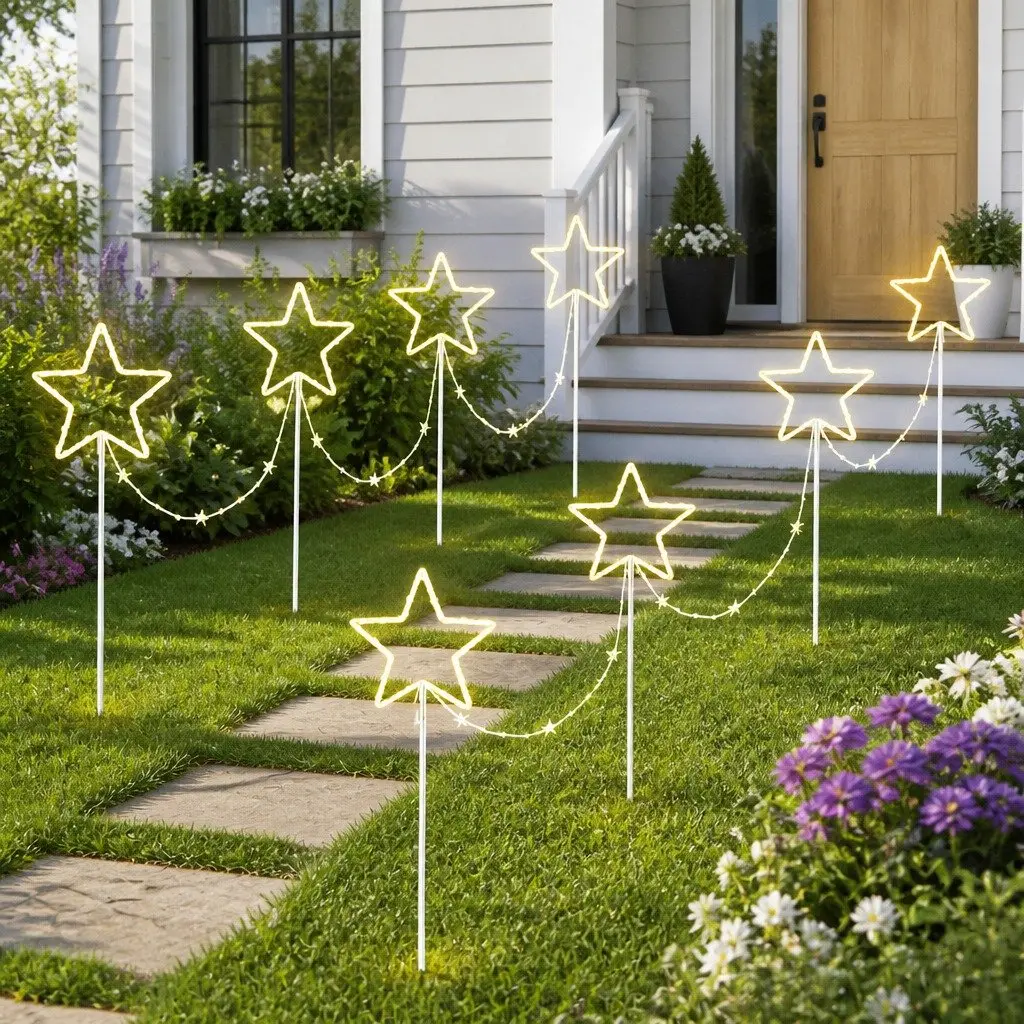 Christmas Lights Ground Light 144 LED Warm White 4 Piece