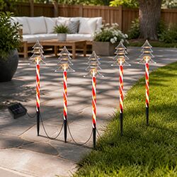 Premium Solar-Powered LED Christmas Path Lights 5 PCS