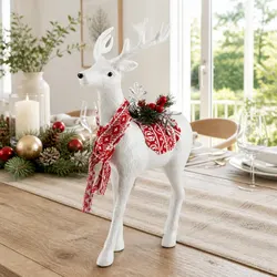 Standing Reindeer Christmas Ornaments with Glitter Finish