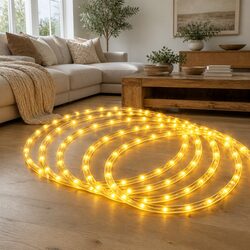 20M LED Rope Light with 600 Warm White Bulbs for Christmas