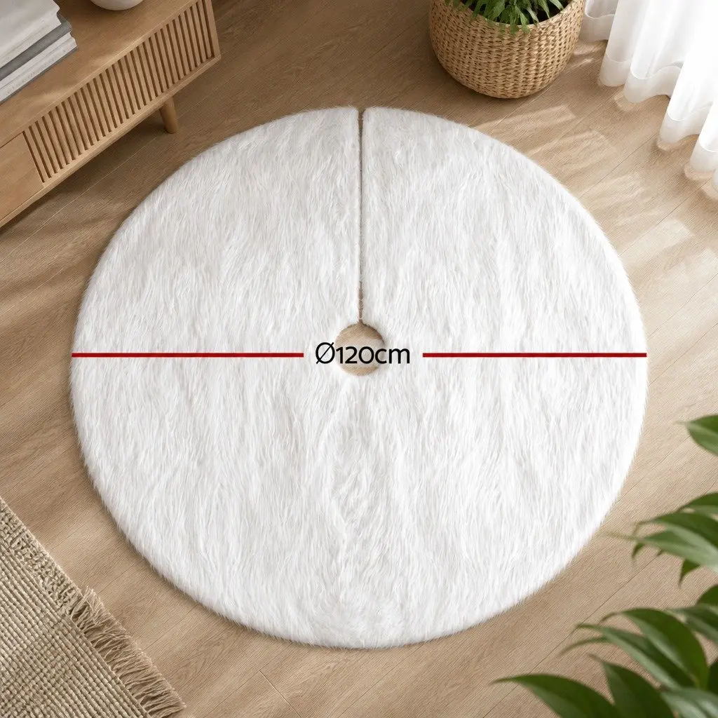 Christmas Tree Skirt Polyester 120cm White