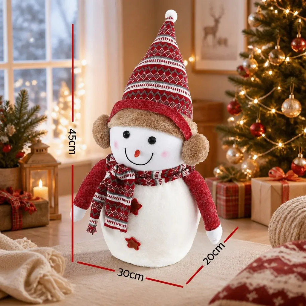 Christmas Decorations Plush Ornament 45cm Red and White Artificial Wool Foam Plastic Iron