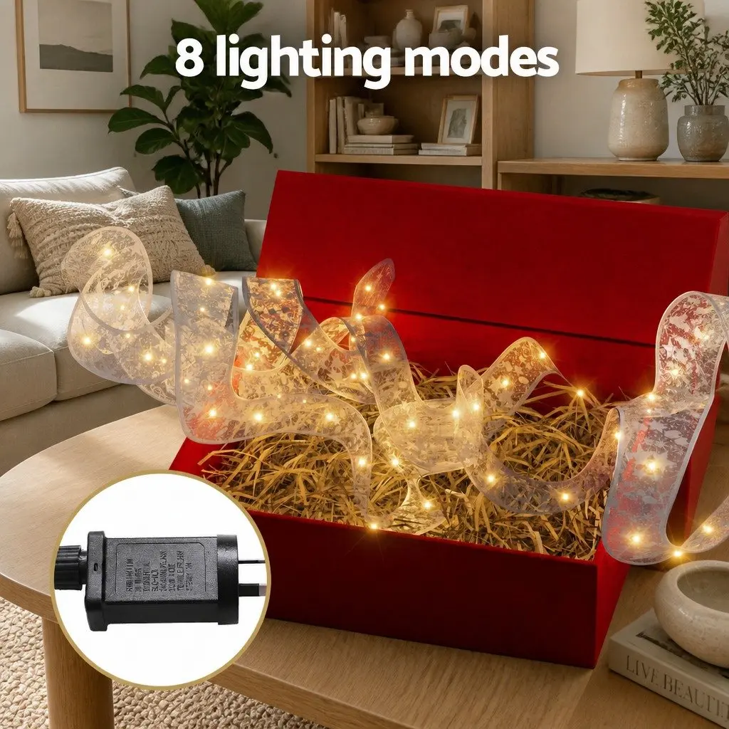 Christmas Lights LED 20M Warm White Ribbon Indoor Outdoor