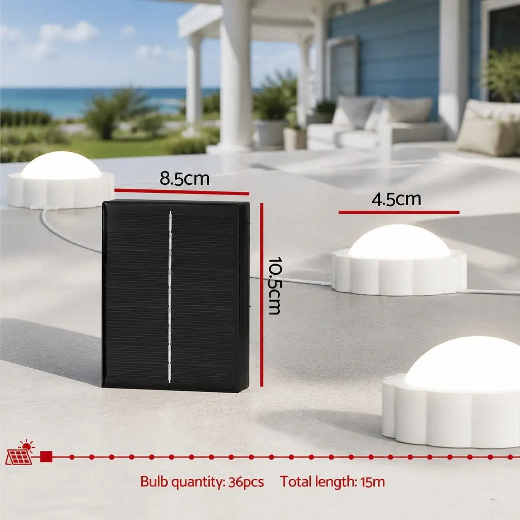 15M Solar LED Christmas String Lights with 36 Bulbs