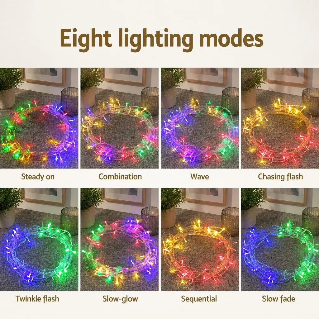 Christmas String Lights LED 50M Multi-Coloured Indoor Outdoor