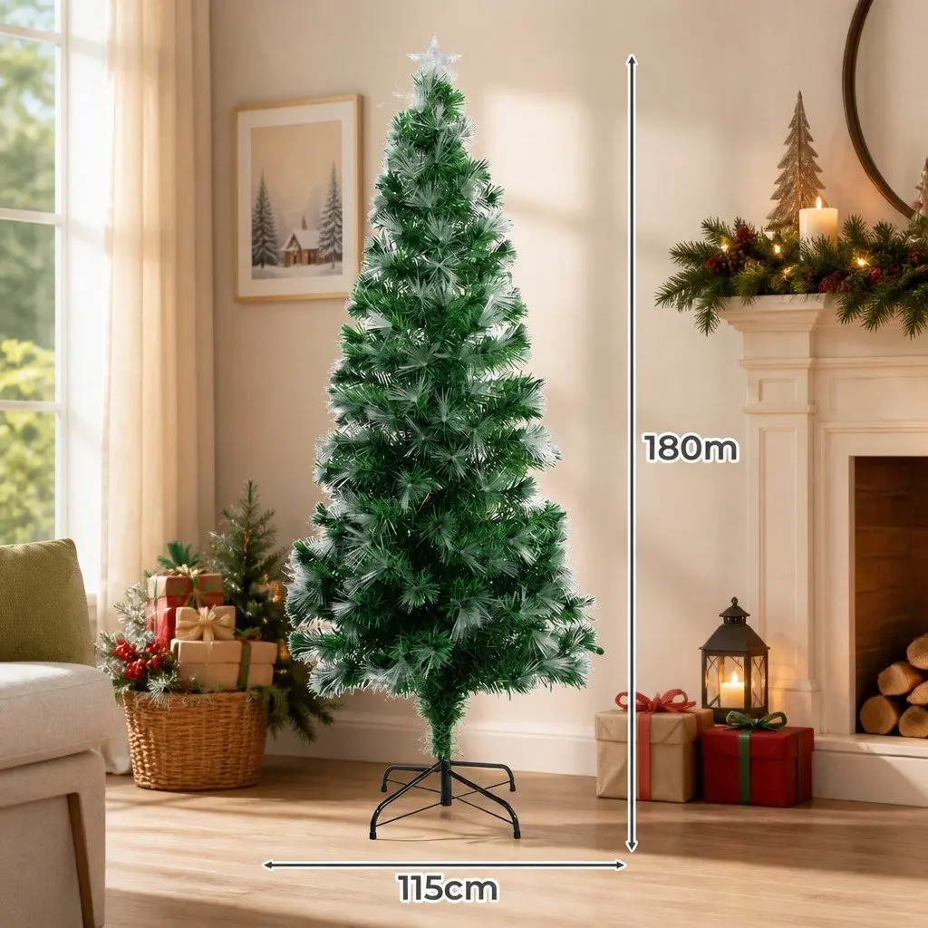 Fiber Optic Christmas Tree PVC 1.8M Green