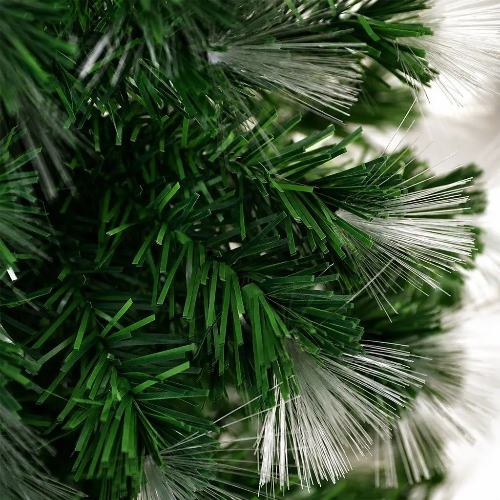 Christmas Tree Fibre Optic 2.1M Green PVC Steel Base