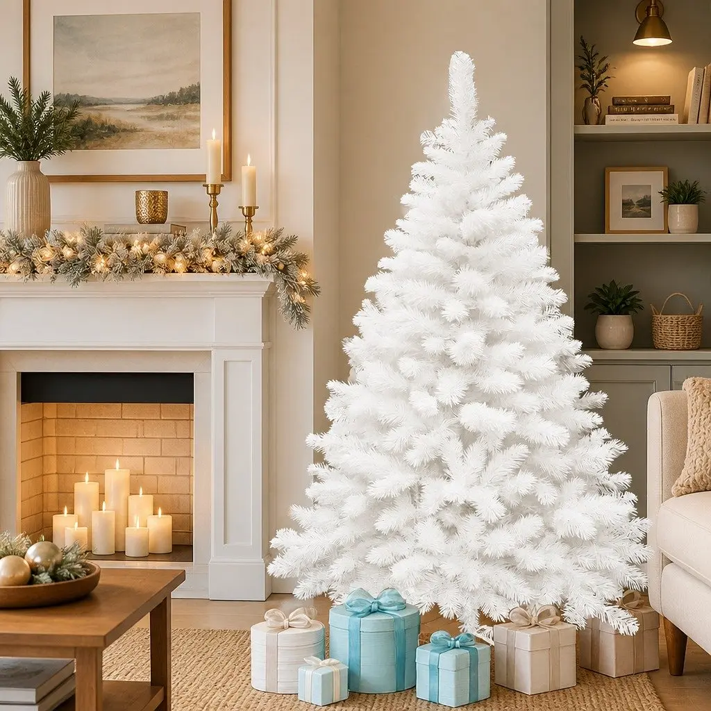 Christmas Tree PVC 1.5M White Compact Small Space Decor