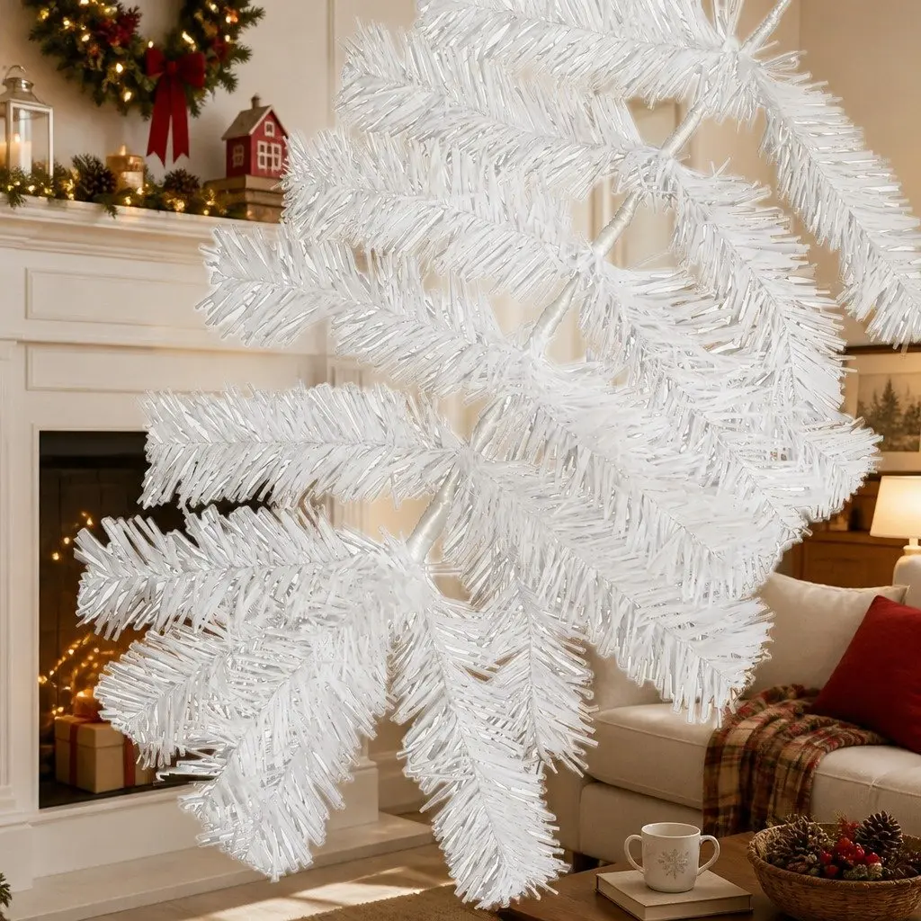 Christmas Tree PVC 2.1M White 900 Tips