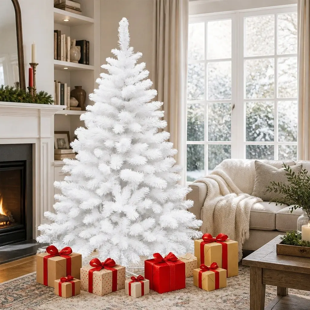 Christmas Tree PVC 2.1M White 900 Tips
