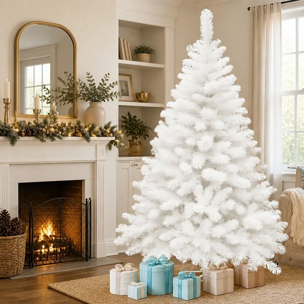 Christmas Tree PVC 2.1M White 900 Tips