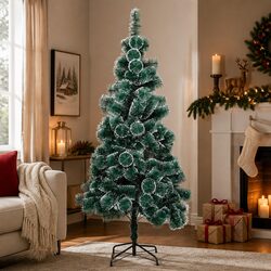 2.1M Artificial Christmas Tree Snow-Tipped Green Pine Needle Full 320 Tips
