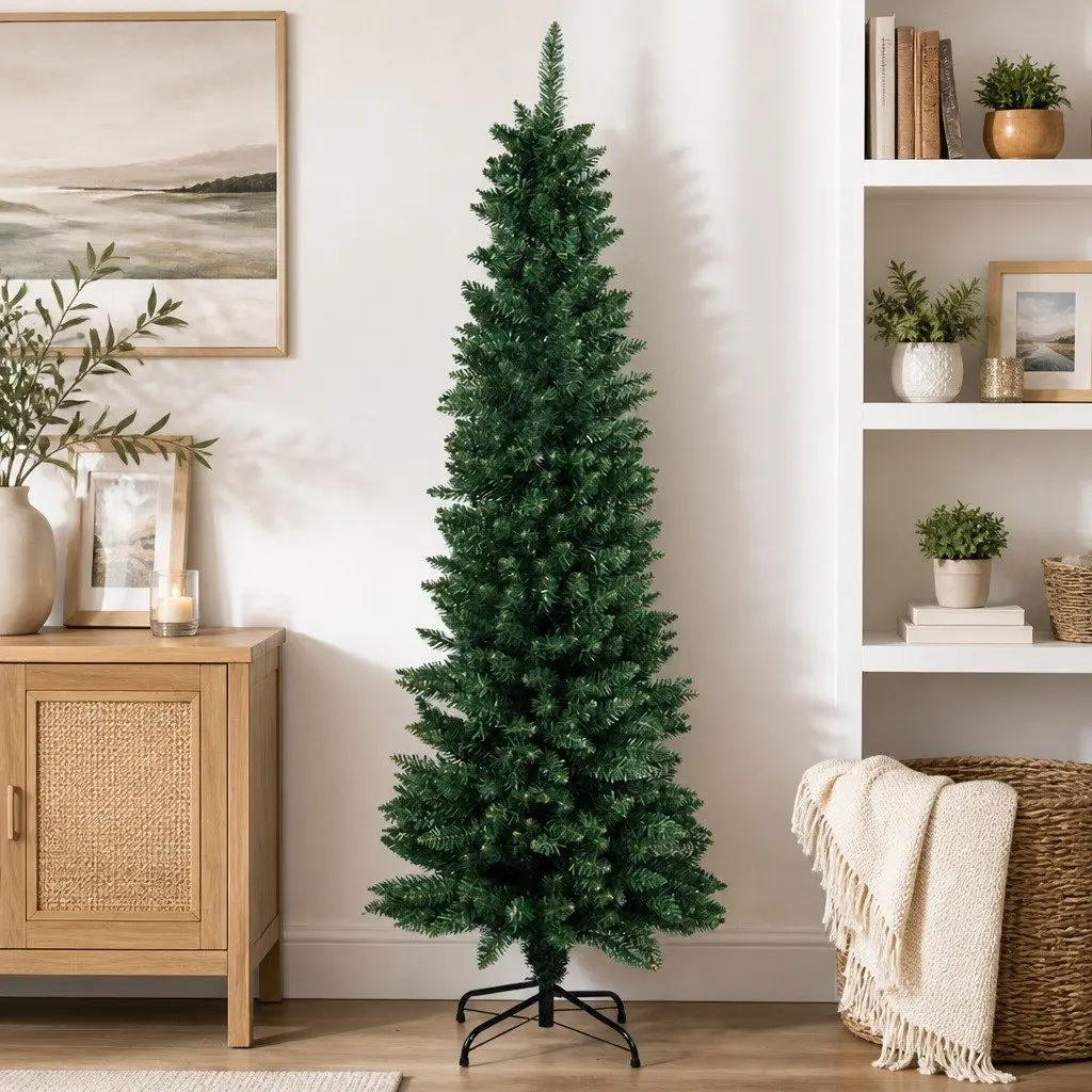 Pencil Christmas Tree PVC 1.8M Green Slim Artificial Indoor Decor