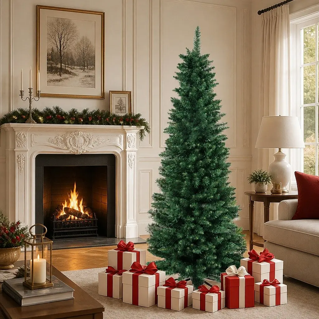 Pencil Christmas Tree PVC 1.8M Green Slim Artificial Indoor Decor