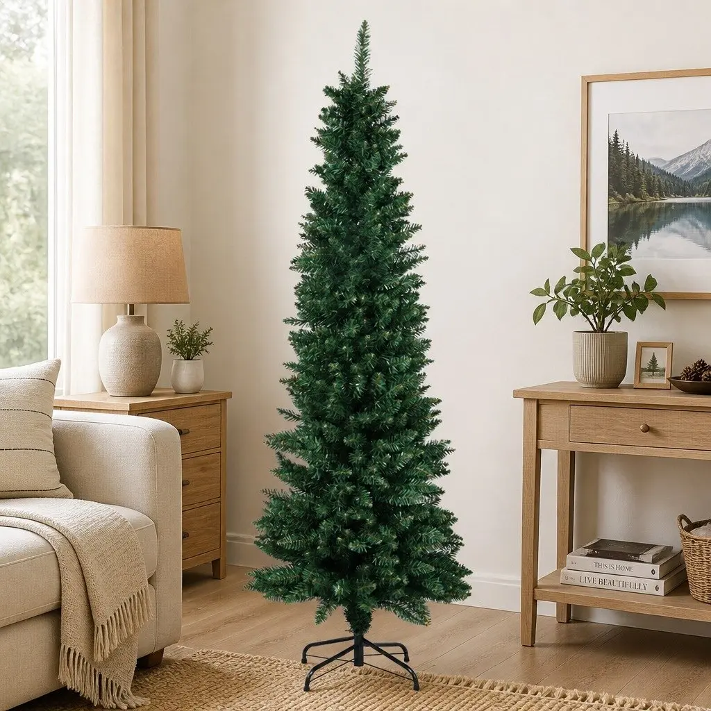 Pencil Christmas Tree PVC 1.8M Green Slim Artificial Indoor Decor